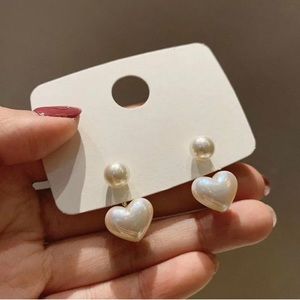 New Fashion Pearl KC Gold Heart Ball Earrings Stud Ear Drop Woman Jewelry Gifts
